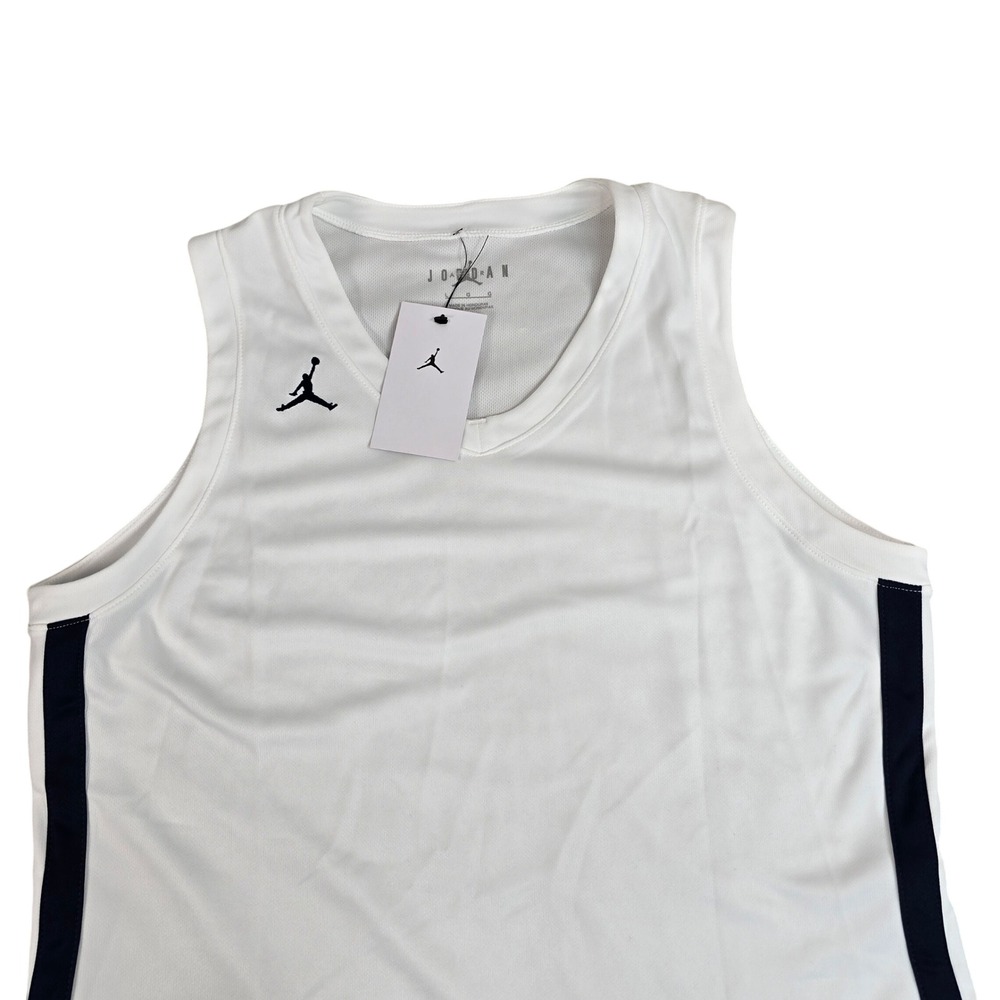 Jordan Womens Basketball Tank Top White Black FQ3737-107 Size L NWT